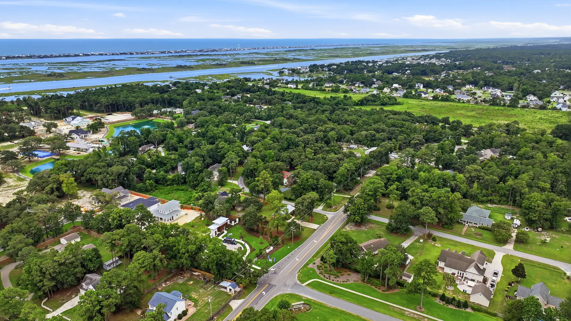 The property, with the waterway beyond